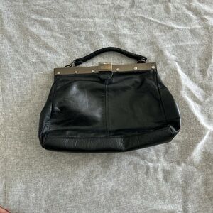 Elegant Black Leather Handbag